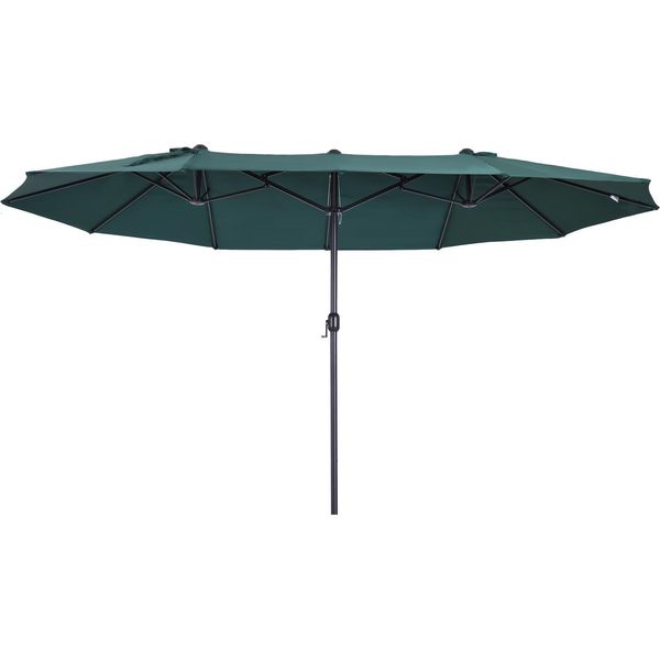 Ombrellone Fortuna Lai Ombrellone Da Giardino Ombrellone Da Mercato Ombrellone Doppio Ombrellone Da Terrazza Con Manovella Verde Scuro Ovale 460 X 270 X 240 Cm-image