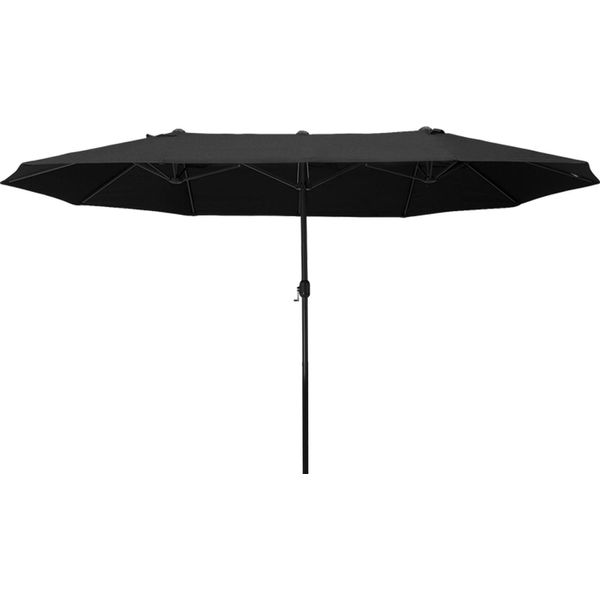 Ombrellone Fortuna Lai Ombrellone Da Giardino Ombrellone Da Mercato Ombrellone Doppio Ombrellone Da Terrazza Con Manovella Nero Ovale 460 X 270 X 240 Cm-image