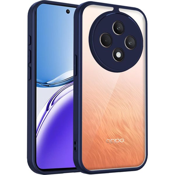 Custodia Per Oppo F27 Pro/F27 Pro+ Cover Posteriore Trasparente Con Cornice In Tpu, Antiurto Blu-image