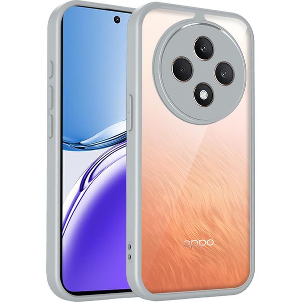 Custodia Per Oppo F27 Pro/F27 Pro+ Cover Posteriore Trasparente Con Cornice In Tpu, Antiurto Grigio-image