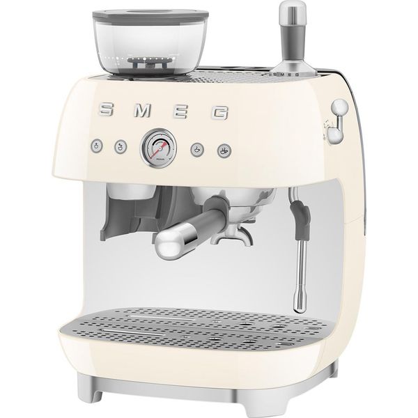 Smeg Macchina Da Caffè Espresso Manuale Con Macinacaffè Integrato 50'S Style Pollici“ Panna Lucido Pollici“ EGF03CREU-image