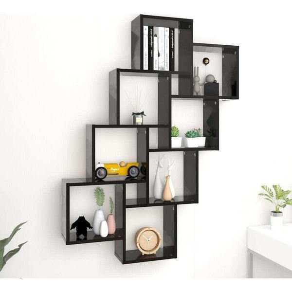 Maison Exclusive - Scaffale A Cubi Nero 90X15X119 Cm Materiale Ligneo-image