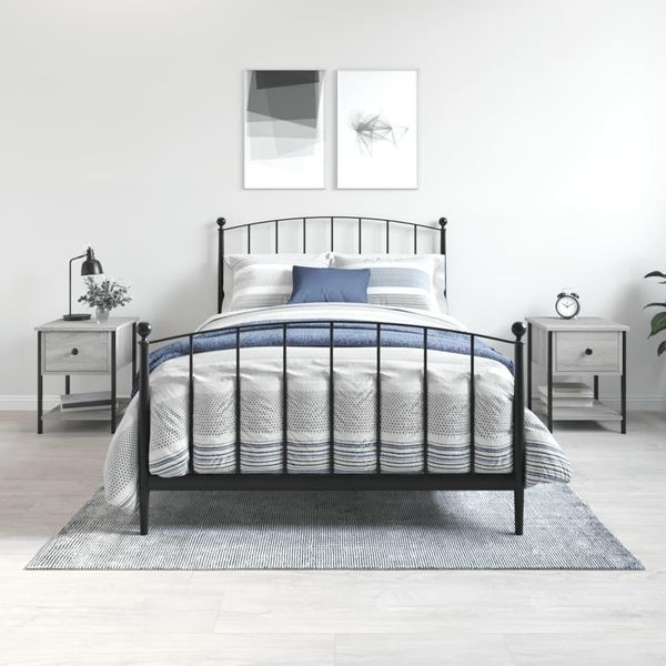 Maison Exclusive - Comodini 2 Pz. Grigio Sonoma 34X35,5X45 Cm Materiale Ligneo-image