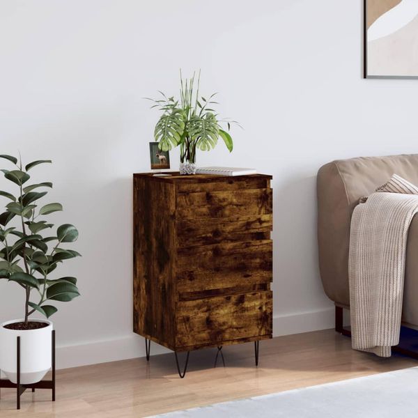 The Living Store Credenza Rovere Fumé 40X35X70 Cm Materiale Legno-image