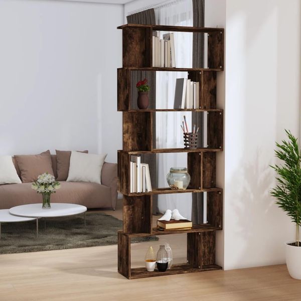 Maison Exclusive - Libreria/Divisorio In Rovere Affumicato 80X24X192 Cm Materiale Ligneo-image