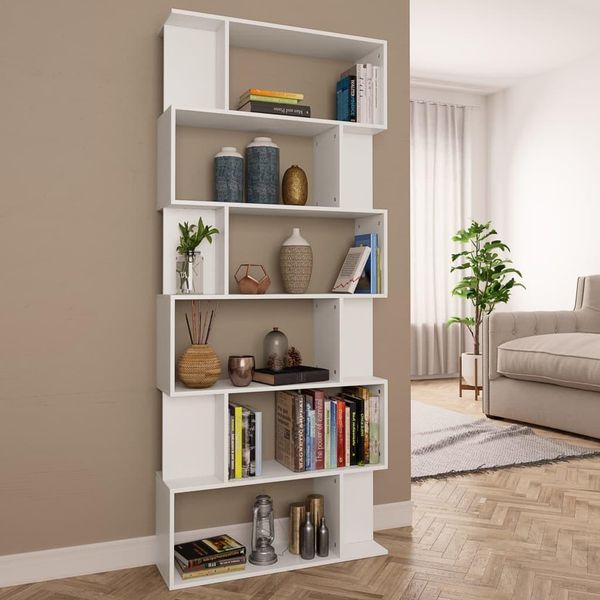 The Living Store Libreria/Divisorio Bianco 80X24X192 Cm Materiale In Legno-image