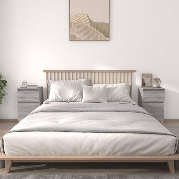 The Living Store Comodini 2 Pz. Grigio Sonoma 40X35X70 Cm-image