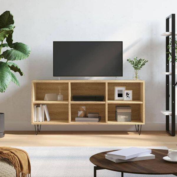 The Living Store Mobile Tv Rovere Sonoma 103,5X30X50 Cm Materiale In Legno-image