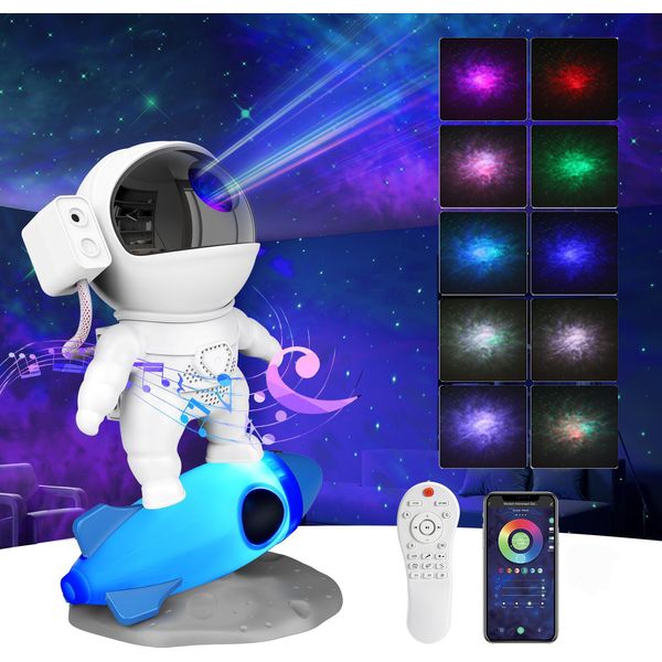 Led Proiettore Cielo Stellato Altoparlante Bluetooth Lampada Galassia App Control Proiettore Stella Luce Notturna Con Telecomando-image