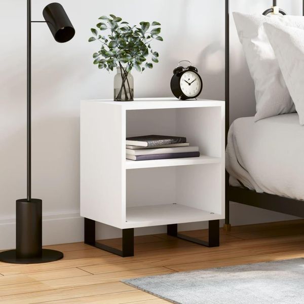 Maison Exclusive - Comodino Bianco 40X30X50 Cm Materiale Ligneo-image