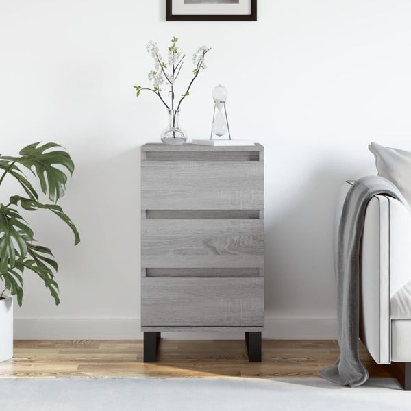 The Living Store Madia Grey Sonoma 40X35X70 Cm Materiale Legno-image