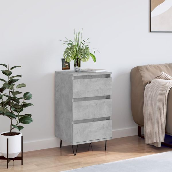 The Living Store Credenza Cemento Grigio 40X35X70 Cm Materiale A Base Di Legno-image