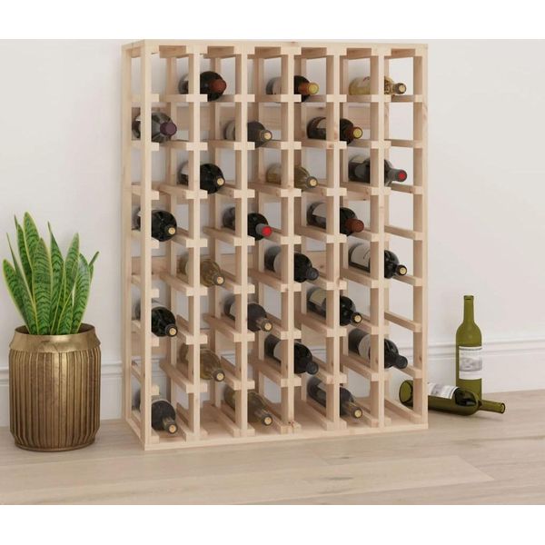 Portabottiglie The Living Store 70X33X94 Cm In Legno Di Pino Massiccio-image