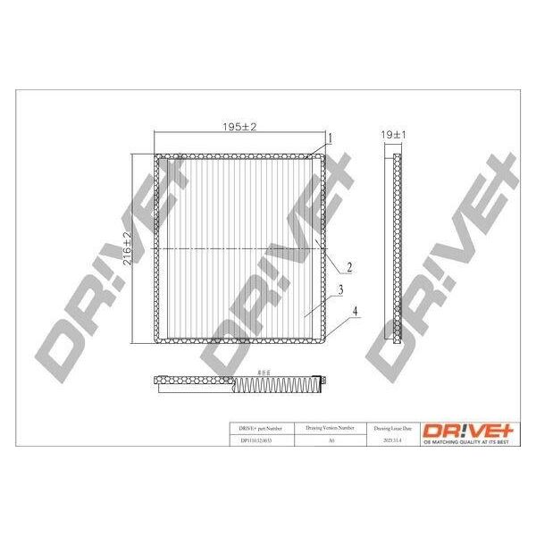 Dr!Ve+ DP1110.12.0033 - Filtro Aria Abitacolo Oe 885685201083 Per Rav 4 I (A1), Rav 4 Ii (A2), Yaris (P1), Yaris (P9), Yaris Verso (P2)-image