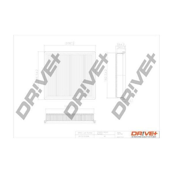Dr!Ve+ DP1110.10.0556 - Oe 04E 129 620 A Filtro Aria Per Toledo Iv (KG3), Fabia Iii (Nj), Octavia Iii (5E), Yeti (5L), Caddy Iv (Sa), Golf Sportsvan (AM1, AN1), Golf Vi, Golf Vii, Polo (6C, 6R)-image
