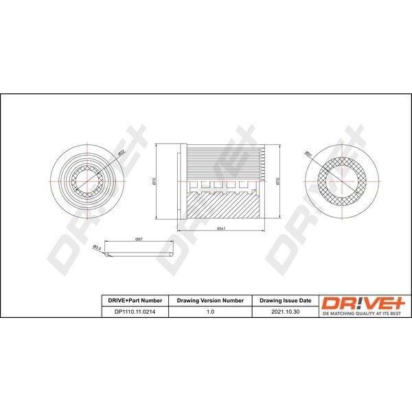 Dr!Ve+ DP1110.11.0214 - Filtro Olio Oe 11427509208 Per Neon Ii, Pt Cruiser (Pt), 500X (334), Tipo, Renegade, R50, R53, R52, R57-image