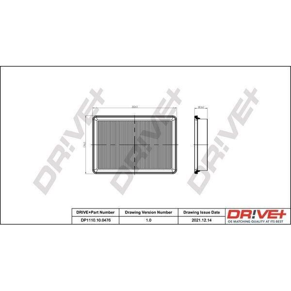 Dr!Ve+ DP1110.10.0476 - Filtro Aria Oe 28113 2D000 Per Coupe (Gk), Elantra (Xd), Elantra (Hd), Cerato (Ld), Cerato (Fb)-image