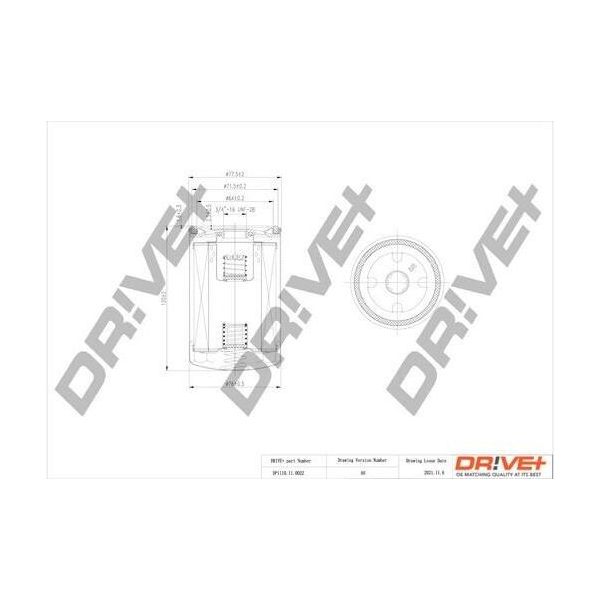 Dr!Ve+ DP1110.11.0022 - Filtro Olio Oe 510990156 Per 33 (907), 155 (167), 164, Voyager Iii (Gs), Voyager Iv, Palio, Siena, Cherokee (Kj), Cherokee (Xj), Grand Cherokee I (Zg, Zj)-image