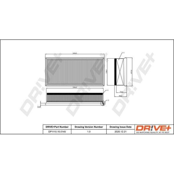 Dr!Ve+ DP1110.10.0145 - Filtro Aria Oe 1444WN Per Jumpy (VF7), C8 (Ea, Eb), Scudo, Ulysse, 807 (Eb), Expert (Vf), Expert Tepee (VF3X)-image