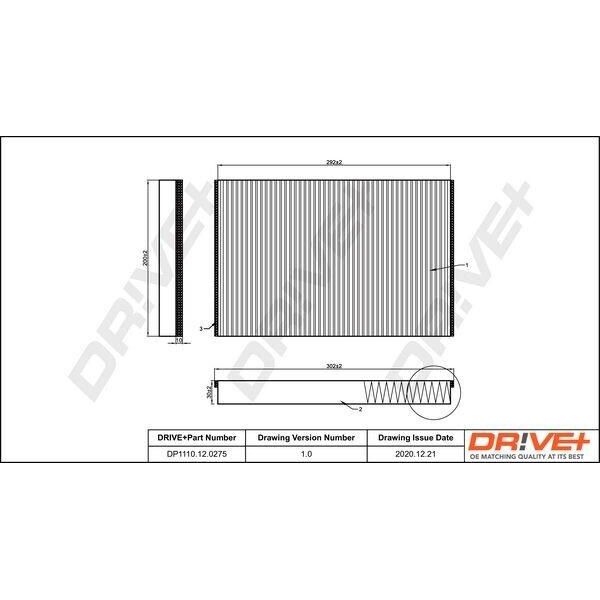 Dr!Ve+ DP1110.12.0275 - Oe 9121627 Filtro Aria Interna Per Astra G, Astra H, Astra (A04), Zafira A, Astra J-image
