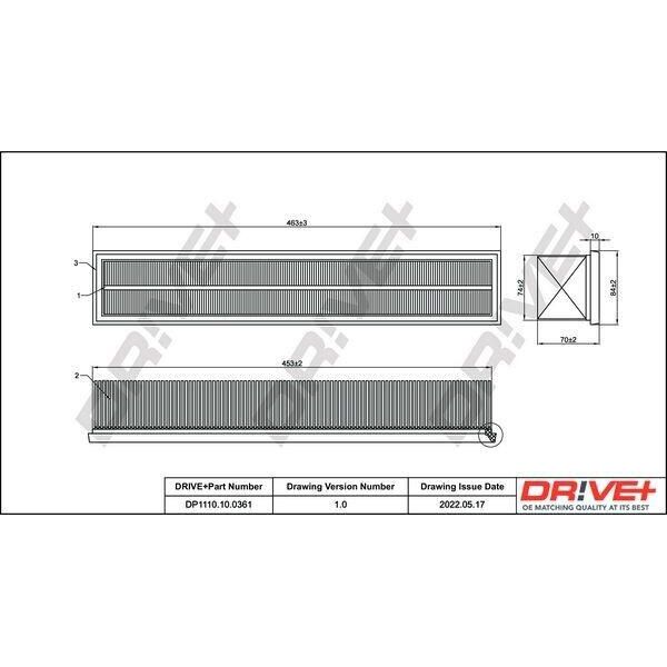 Dr!Ve+ DP1110.10.0361 - Filtro Aria Oe 111 094 02 04 Per Classe C (W203), Classe C (CL203), Classe C (S203)-image