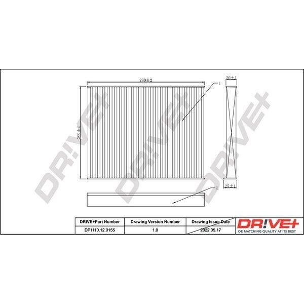 Dr!Ve+ DP1110.12.0155 - Filtro Aria Abitacolo Oe 77365352 Per Giulietta (940)-image