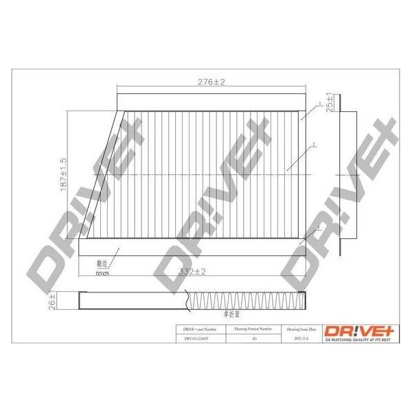Dr!Ve+ DP1110.12.0019 - Oe 2038300118 Filtro Aria Abitacolo Per Classe C (CL203), Classe C (S202), Classe C (S203), Classe C (W203), Classe Clc (CL203), Clk (C209), Clk (A209)-image