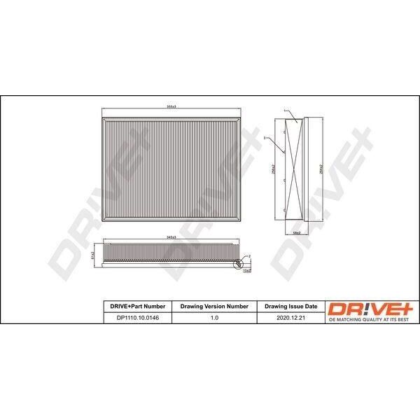 Dr!Ve+ DP1110.10.0146 - Filtro Aria Oe 68013676AA Per Sprinter (W906), Crafter (2F), Crafter (2E)-image