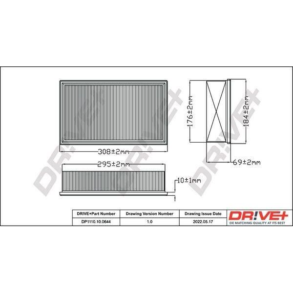 Dr!Ve+ DP1110.10.0644 - Filtro Aria Oe 4A0 129 620 Per A6 (4A)-image