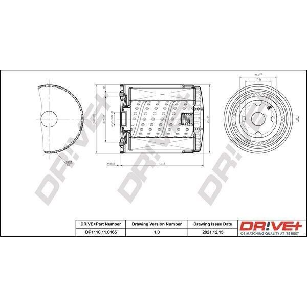 Dr!Ve+ DP1110.11.0165 - Filtro Olio Per A4 (8D), A4 (8E), A4 (8H), A6 (4A), A6 (4B), A6 (4F), A8 (4D), A8 (4E), Superb I (3U), Passat (3B)-image