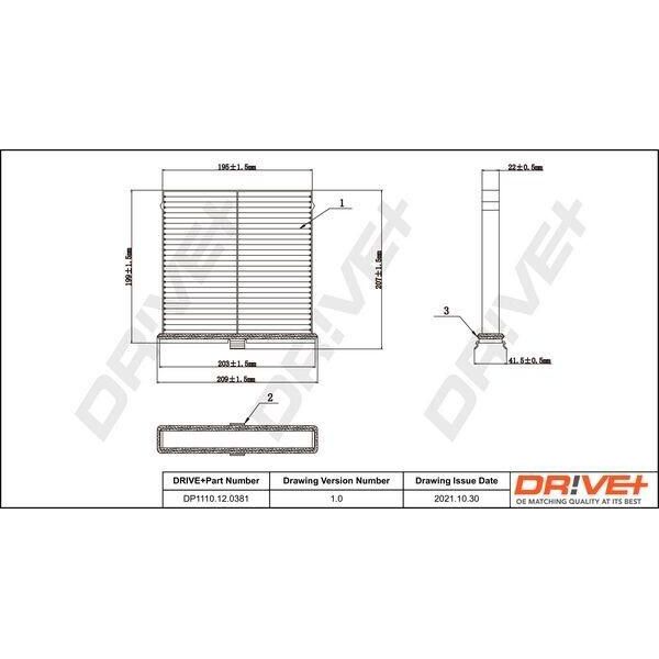 Dr!Ve+ DP1110.12.0381 - Filtro Aria Abitacolo Oe D09W61J6X Per 2 (Dj, Dl), 3 (Bp), CX-3 (Dk)-image