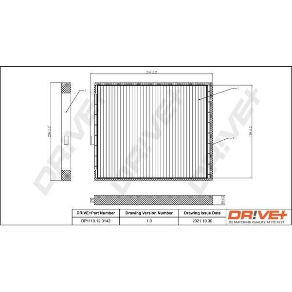 Dr!Ve+ DP1110.12.0142 - Filtro Aria Abitacolo Oe 96962173 Per Aveo (T200), Aveo (T250, T255)-image