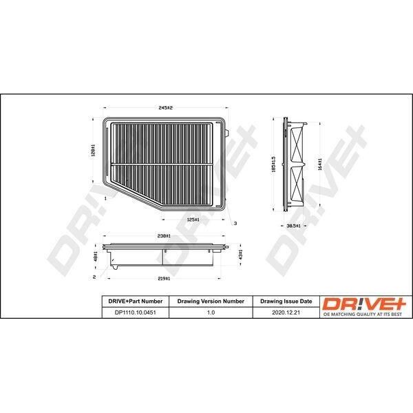 Dr!Ve+ DP1110.10.0451 - Oe 17220 R1A A01 Filtro Aria Per Civic Ix, Civic Viii-image