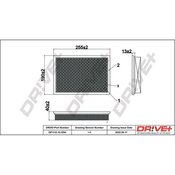 Dr!Ve+ DP1110.10.0294 - Filtro Aria Oe 04891176AA Per Pt Cruiser (Pt)-image