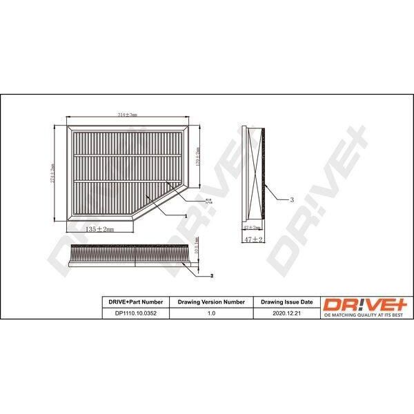 Dr!Ve+ DP1110.10.0352 - Oe 13 71 7 793 647 Filtro Aria Per 5Er (E60), 5Er (E61), 6Er (E63), 6Er (E64)-image
