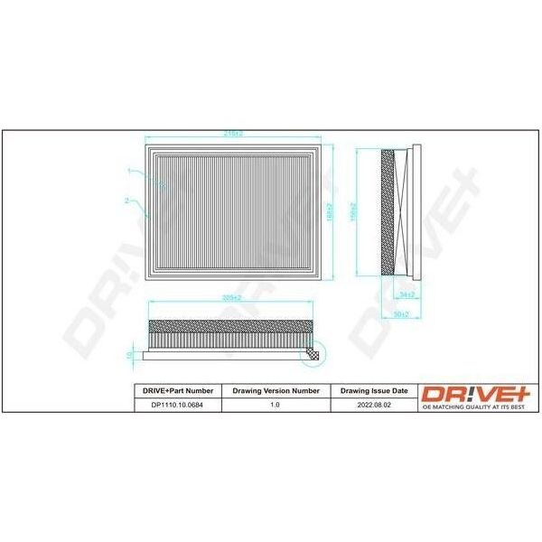 Dr!Ve+ DP1110.10.0684 - Oe 13 72 7 520 855 Filtro Aria Per R50, R53, R52-image