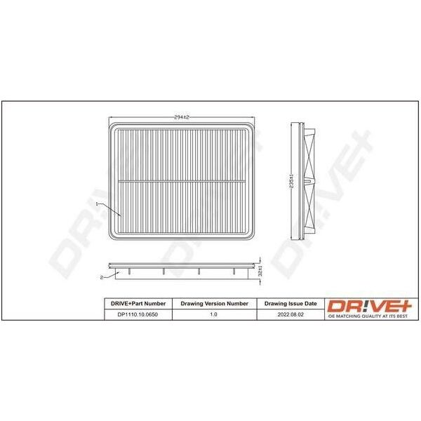 Dr!Ve+ DP1110.10.0650 - Filtro Aria Oe 28113 3E500 Per Sorento I (Jc)-image