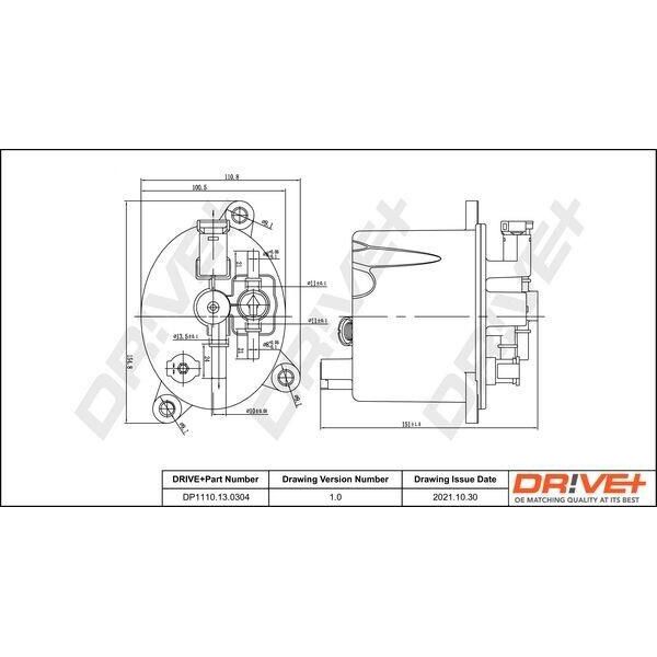 Dr!Ve+ DP1110.13.0304 - Filtro Carburante Oe 190183 Per C-Crosser (Vu, Vv), C5 Ii (Rc), C5 Ii (Re), C5 Iii (Rd), C5 Iii (Rw), C6 (Td), C8 (Ea, Eb), Ulysse, Galaxy (WA6), Mondeo Iv, S-Max (WA6), Xf (X250), Discovery Sport (L550), Freelander 2 (L359), Range Rover Evoque (L538), 4007 (Vu, Vv), 407, 407 Sw (6D, 6E), 508 (8D), 508 (8E), 607 (9D, 9U)-image