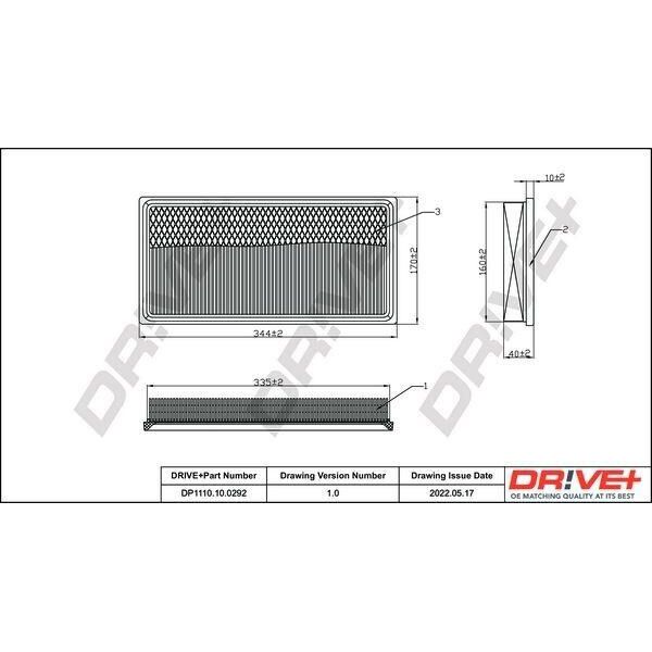 Dr!Ve+ DP1110.10.0292 - Filtro Aria Oe 895 3004 383 Per Cherokee (Xj), S40 I (644), V40 (645)-image