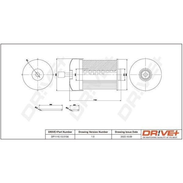 Dr!Ve+ DP1110.13.0156 - Filtro Carburante Oe 164039594R Per Dokker, Duster, Lodgy, Logan, Sandero, Citan (W415), Micra V (K14), Note (E12), Kangoo (Kw), Kangoo (Fw), Captur I (H5, J5), Clio Iv-image