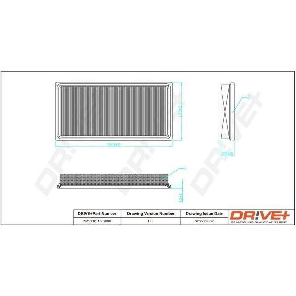 Dr!Ve+ DP1110.10.0606 - Oe 3081271 0 Filtro Aria Per S40 I (644), V40 (645)-image