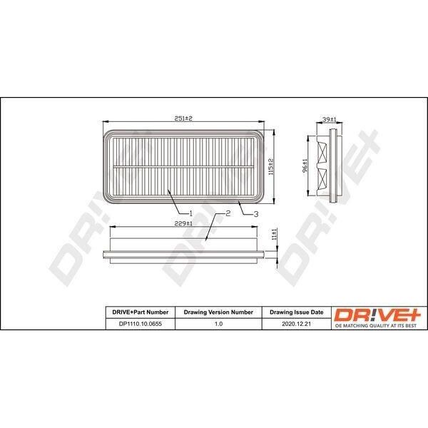Dr!Ve+ DP1110.10.0655 - Filtro Aria Oe 28113 07100 Per Picanto (Sa)-image