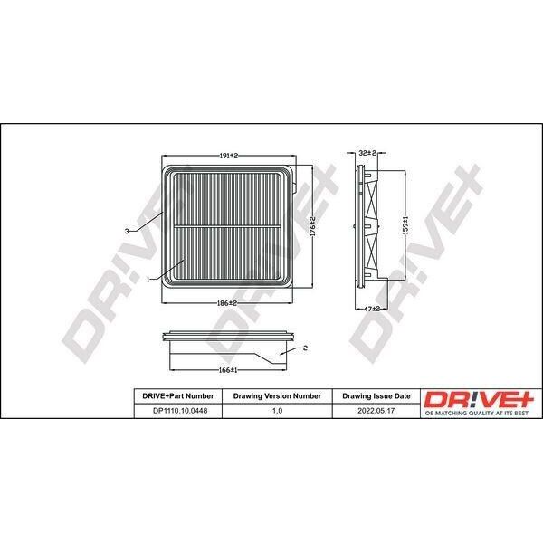 Dr!Ve+ DP1110.10.0448 - Filtro Aria Oe 17220RMX000 Per Civic Viii-image