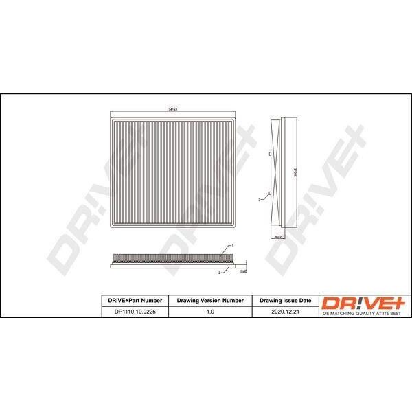Dr!Ve+ DP1110.10.0225 - Filtro Aria Oe 1731 778 Per Tourneo Custom, Transit Custom, Transit, Transit Tourneo, Transit V363-image