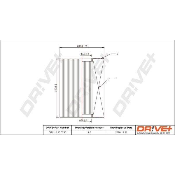 Dr!Ve+ DP1110.10.0750 - Oe 166 094 00 04 Filtro Aria Per Classe A (W168), Vaneo (414)-image