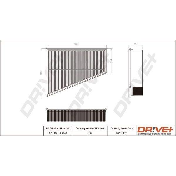 Dr!Ve+ DP1110.10.0160 - Filtro Aria Di Primo Equipaggiamento 1418 883 Per Galaxy (WA6), Mondeo Iv, S-Max (WA6), S80 Ii (124), V70 Iii (135)-image