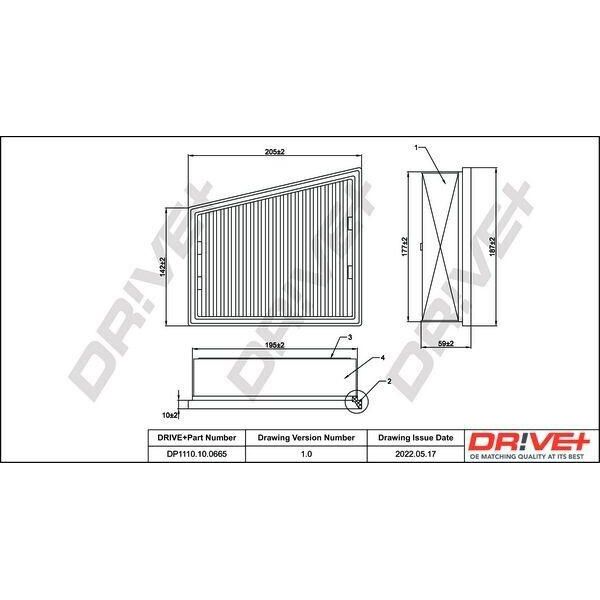 Dr!Ve+ DP1110.10.0665 - Oe 16 54 677 53R Filtro Aria Per Fluence (L3), Grand Scenic Iii (Jz), Megane Cc, Megane Iii, Scenic Iii-image