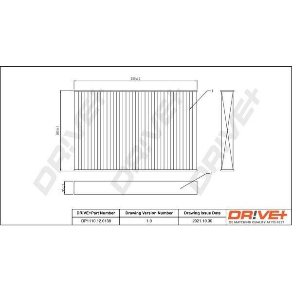 Dr!Ve+ DP1110.12.0138 - Filtro Aria Abitacolo Oe 272774BU0A Per Qashqai Ii (J11), Megane Iv, Scenic Iv, Talisman, Espace V (Jr), Grand Scenic Iv (R9), Kadjar (Ha, Hl)-image