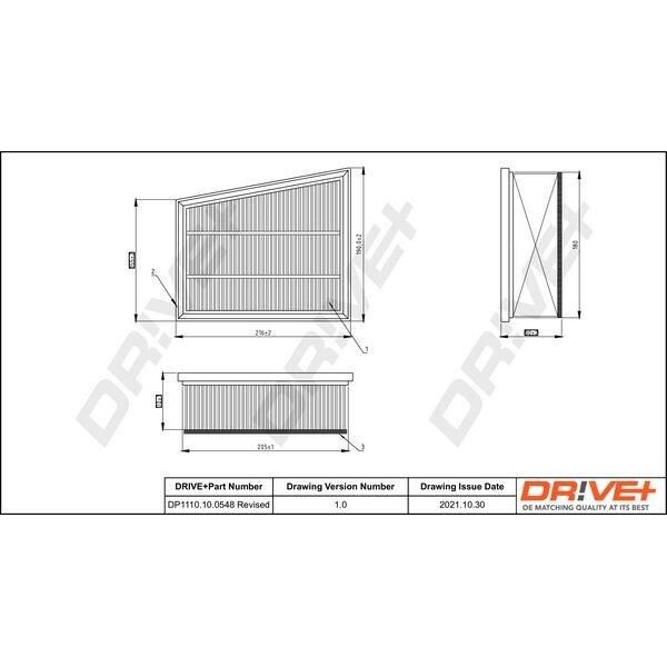 Dr!Ve+ DP1110.10.0548 - Filtro Aria Oe 16 54 682 96R Per Espace V (Jr), Grand Scenic Iv (R9), Megane Iv, Scenic Iv, Talisman-image