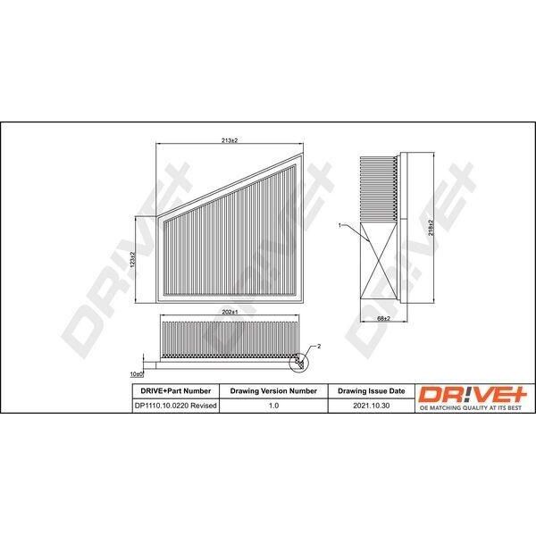 Dr!Ve+ DP1110.10.0220 - Oe 6Q0129620 Filtro Aria Per Cordoba (6L), Ibiza (6J, 6P), Ibiza (6L), Fabia I (6Y), Fabia Ii (54), Roomster (5J), Polo (9N), Fox (5Z)-image